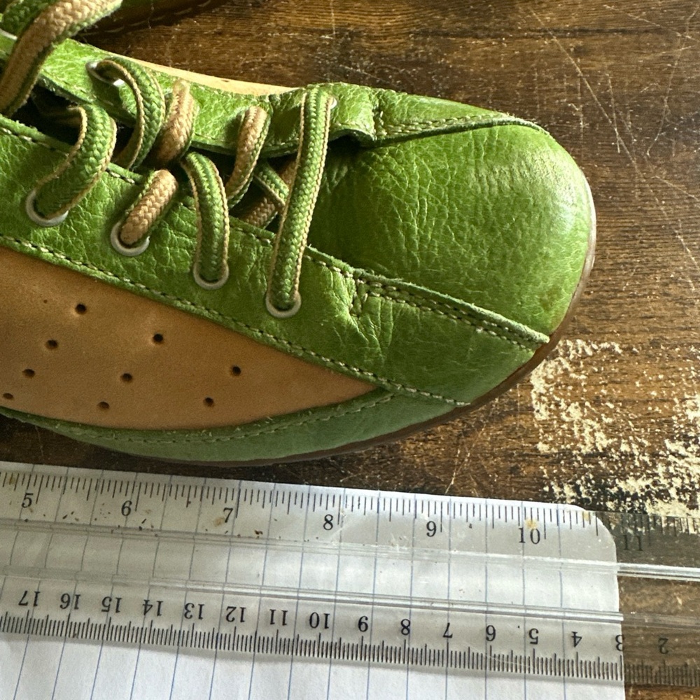 Born Shoes Women 7.5 Hawkeye Green Tan Leather Lace Up Comfort Sneakers Bowling - Picture 10 of 10